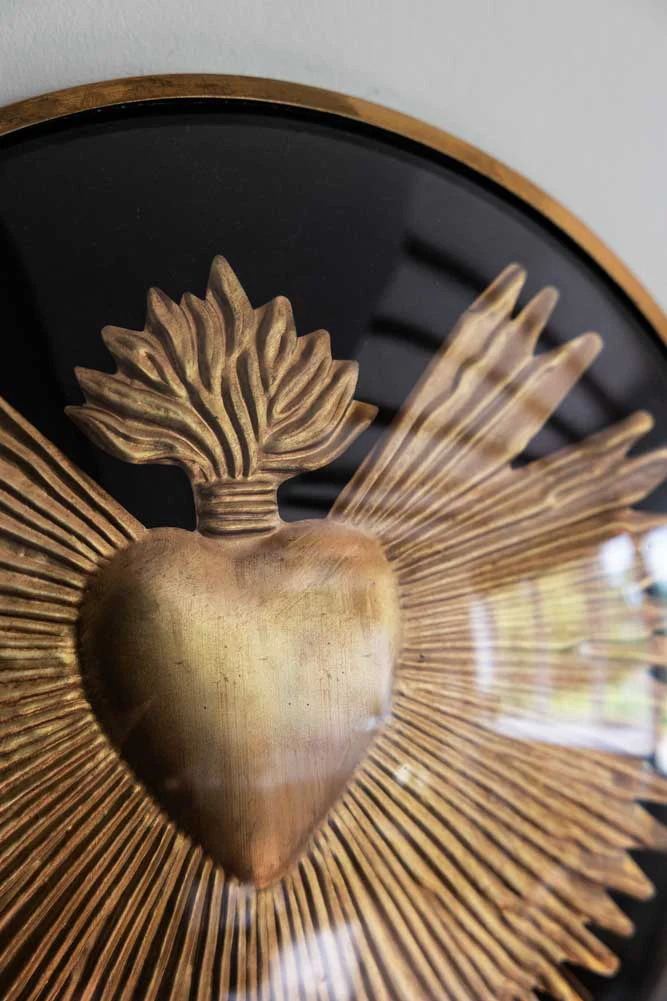 Framed Golden Milagro Heart Decoration - Image 6