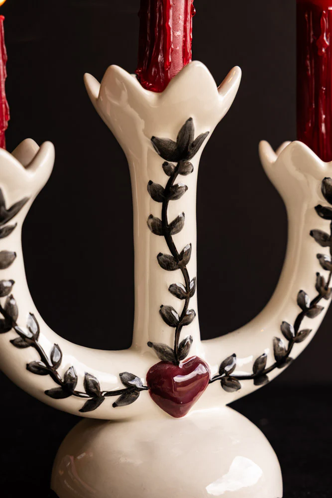 Milagro Heart Ceramic Candelabra - Image 4