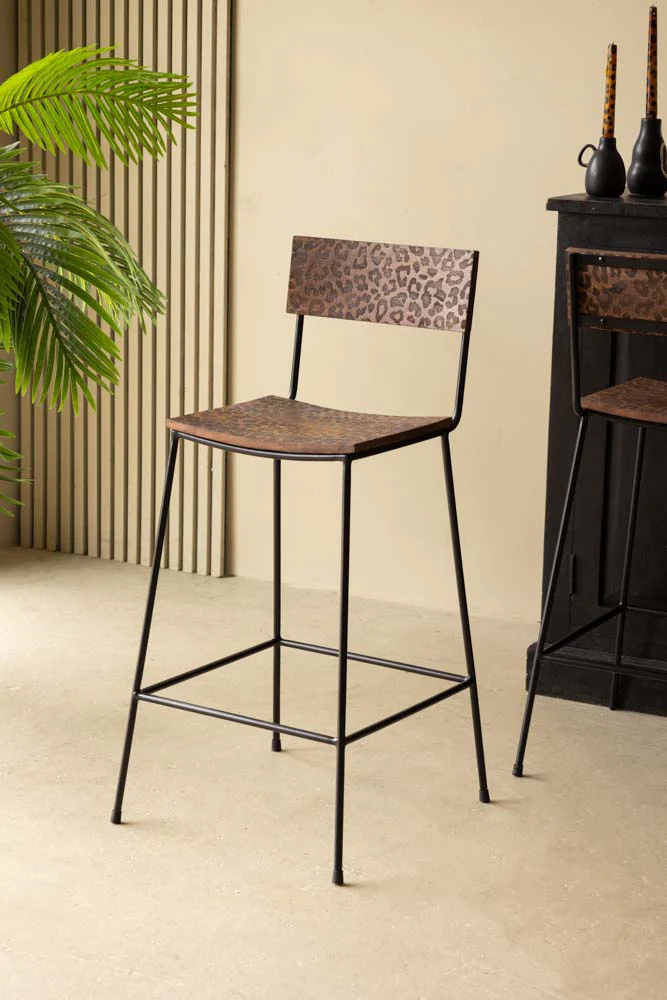 Natural Leopard Love Bar Stool - Image 10