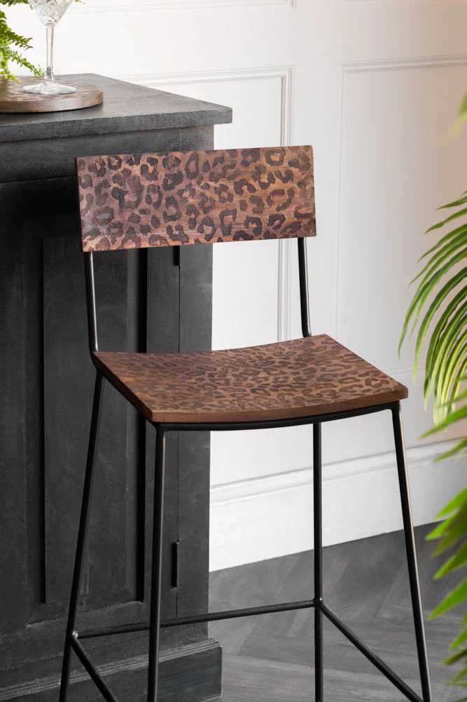 Natural Leopard Love Bar Stool - Image 6
