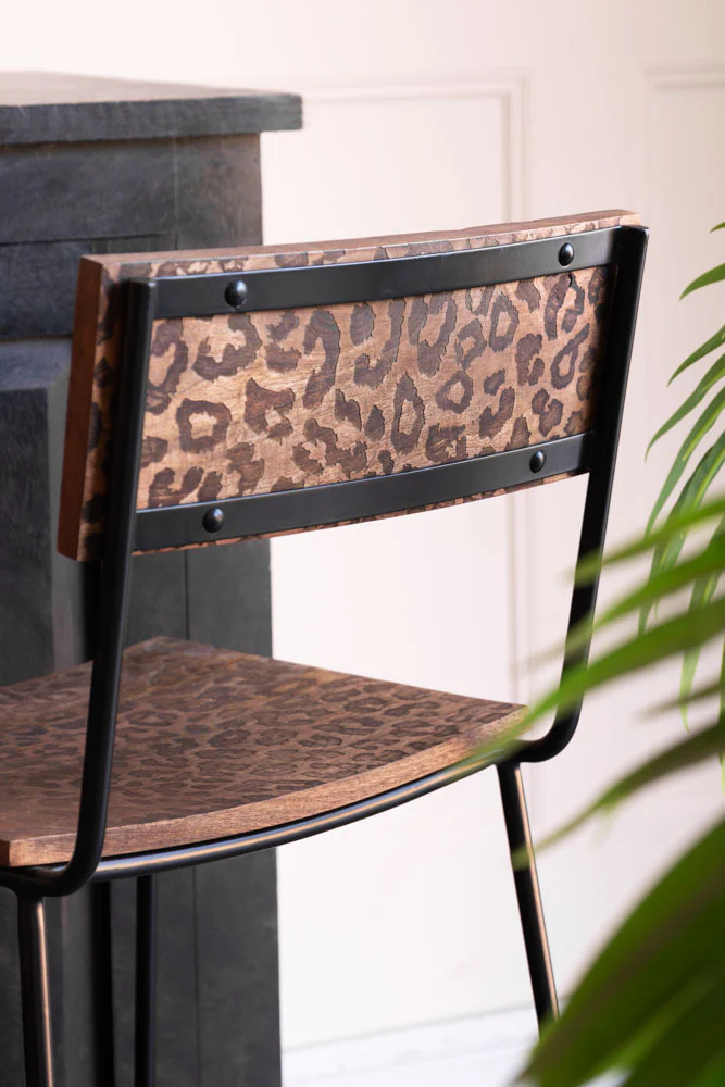 Natural Leopard Love Bar Stool - Image 7