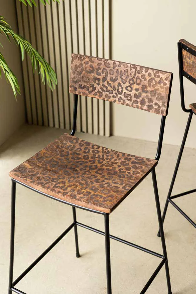 Natural Leopard Love Bar Stool - Image 8