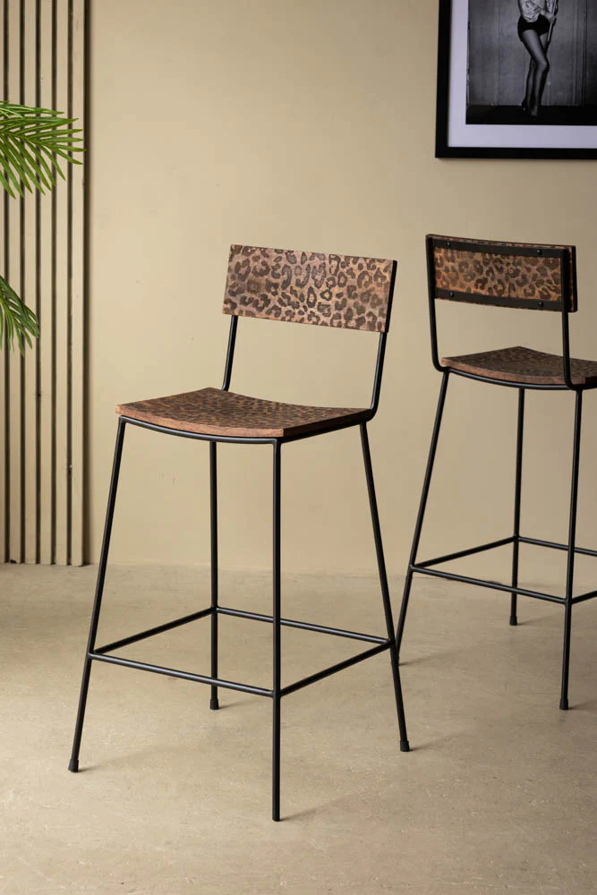 Natural Leopard Love Bar Stool - Image 9